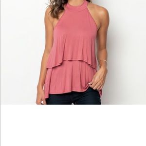 NWOT Tiered Halter Tank size medium